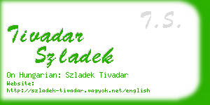 tivadar szladek business card